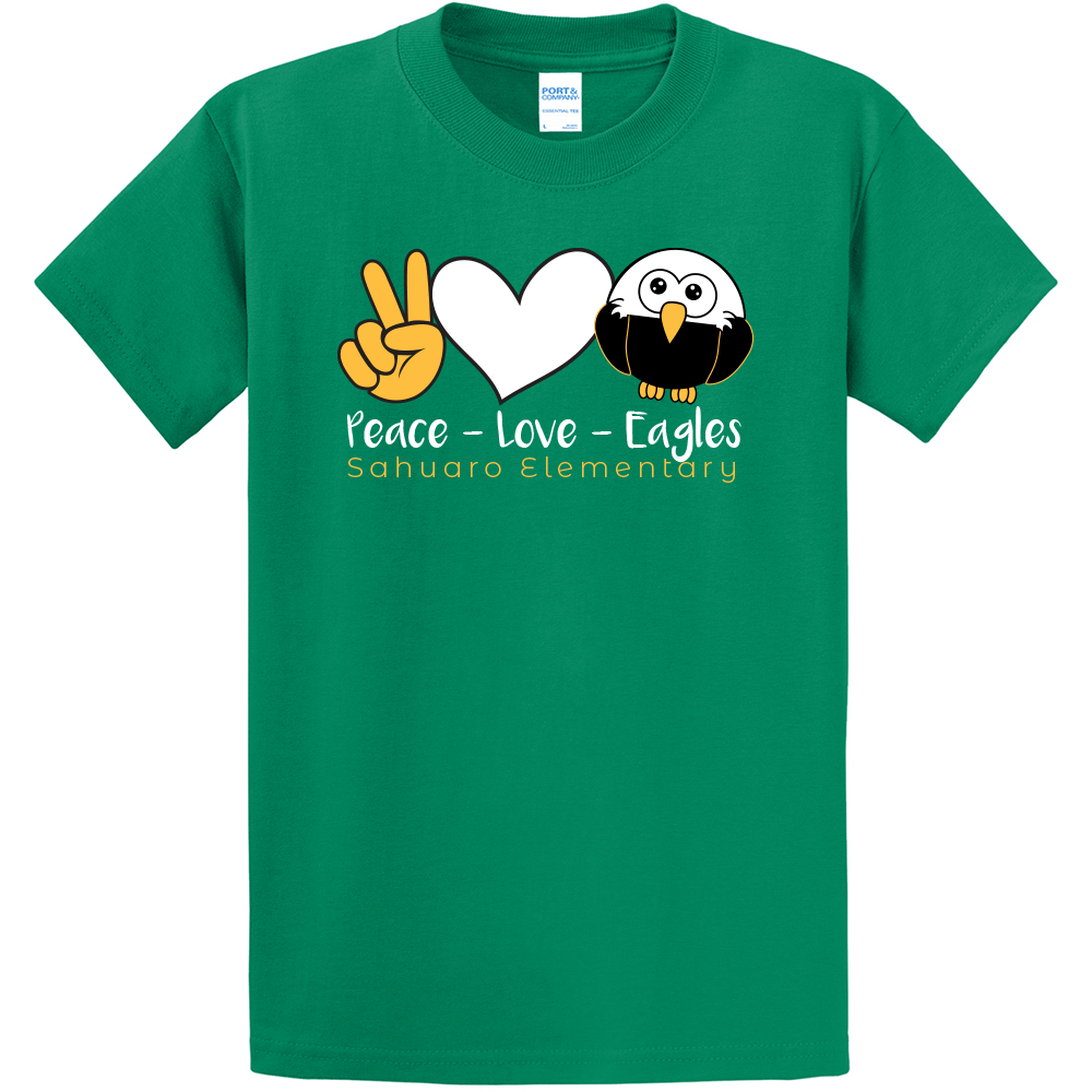 Green Shirt - Peace-Love-Eagles